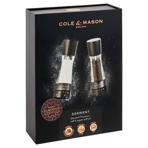 Cole & Mason Black Derwent Salt & Pepper Mill Set 190mm